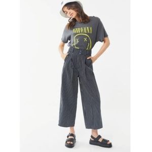 Urban Outfitters high waisted pleated wide leg pinstripe pant
